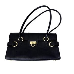 Vintage Genuine Leather Black Lord & Taylor Purse Bag